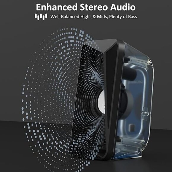 "JEECOO M40" Bluetooth Gaming Computer Speakers w/ 3.5mm AUX for Laptops&Tablets - Picture 11 of 16